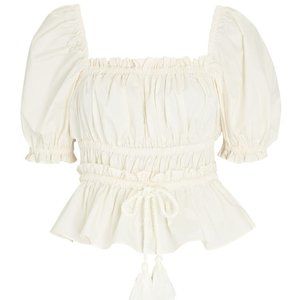 Ulla Johnson Evita Poplin Puff Sleeve Top